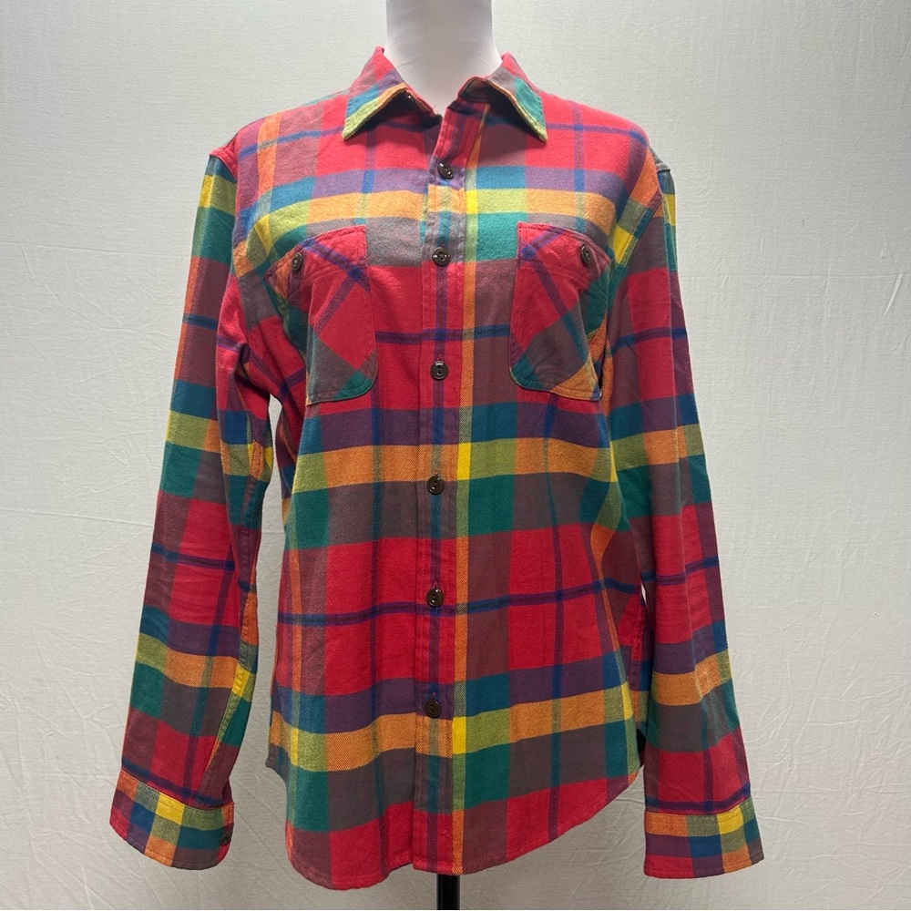 J.Crew Midweight Flannel Workshirt in a multi-color plaid pattern M - Picture 6 of 16